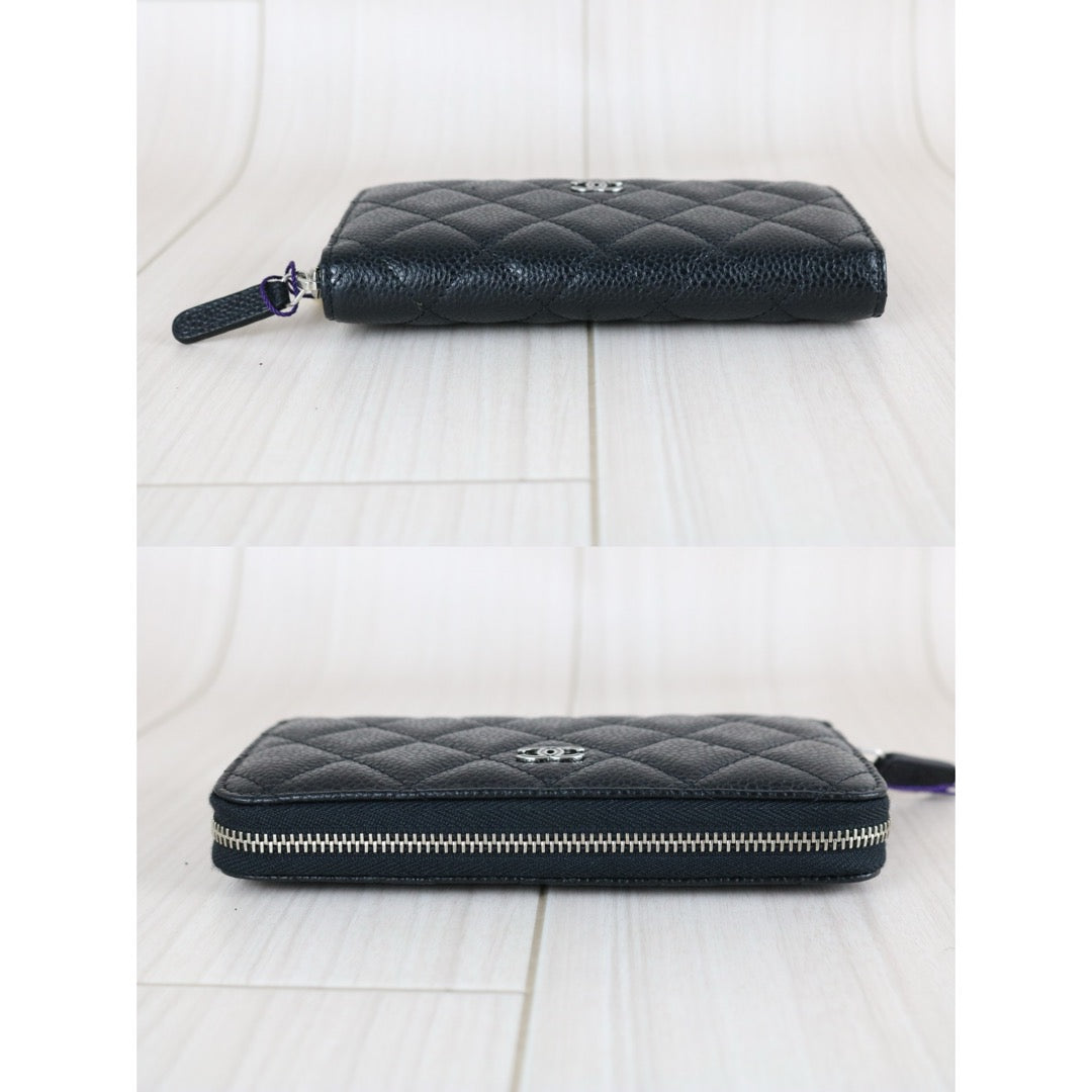 Excellent（Rank SA）｜Chanel Caviar Skin Black Long  Wallet Made In 2014-2015Year ｜X25070608