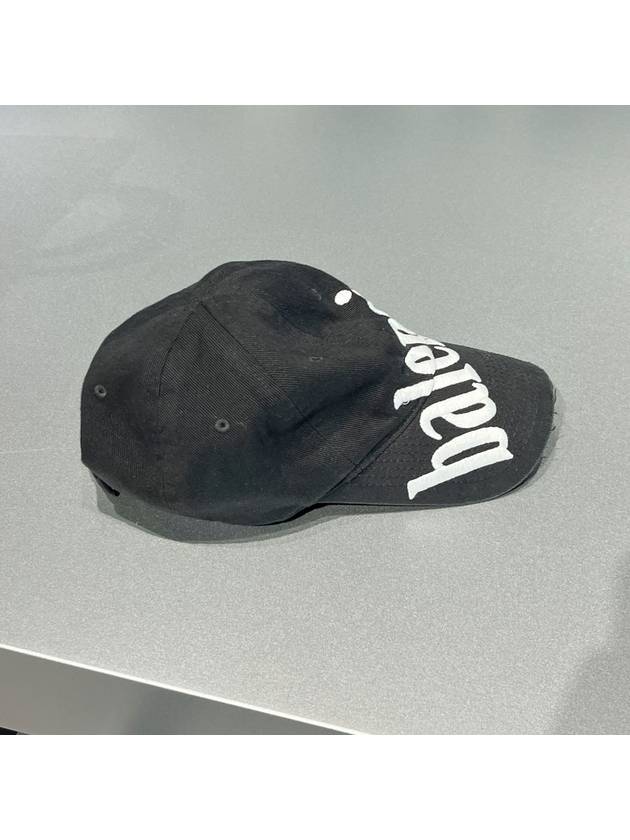 Luxury Balenciaga  diagonal logo ball cap black