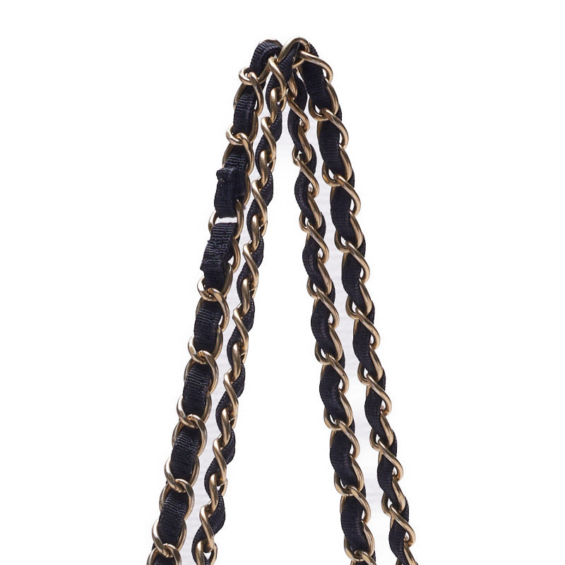 CHANEL 【CHANEL】Pushlock Wave Stitch Chain Sder  Canvas Navy (Gen Gold ) Shoulder Bag Mini Shellder Bag  Shellder Bag Hybrid 【 Ship】 Himalan Bookstore Online