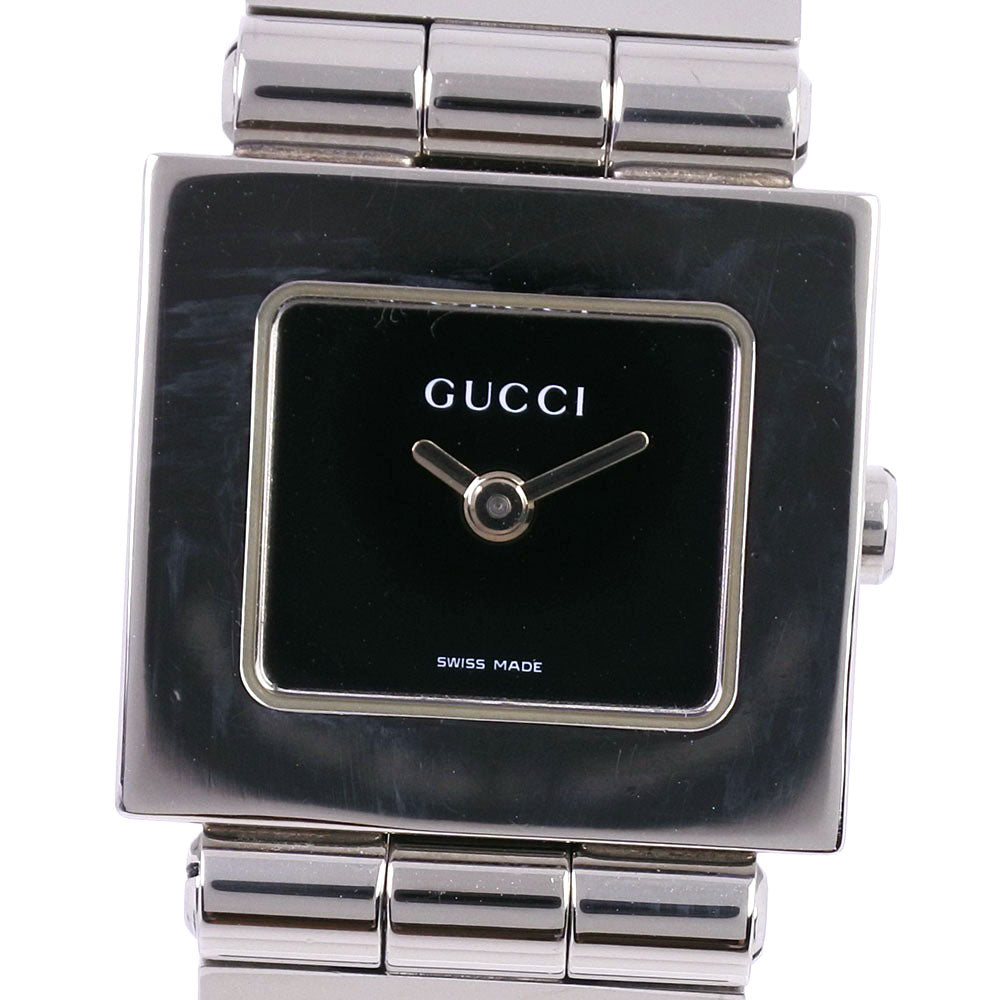 GUCCI Watches Quartz 600L Stainless Steel Silver black dial Women Used