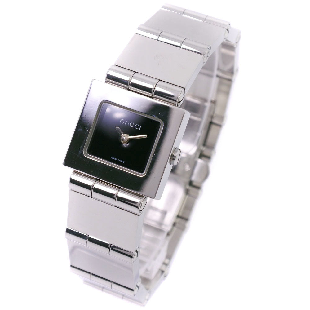 GUCCI Watches Quartz 600L Stainless Steel Silver black dial Women Used