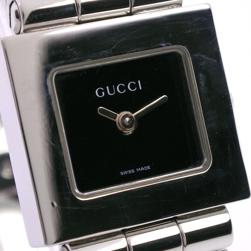 GUCCI Watches Quartz 600L Stainless Steel Silver black dial Women Used