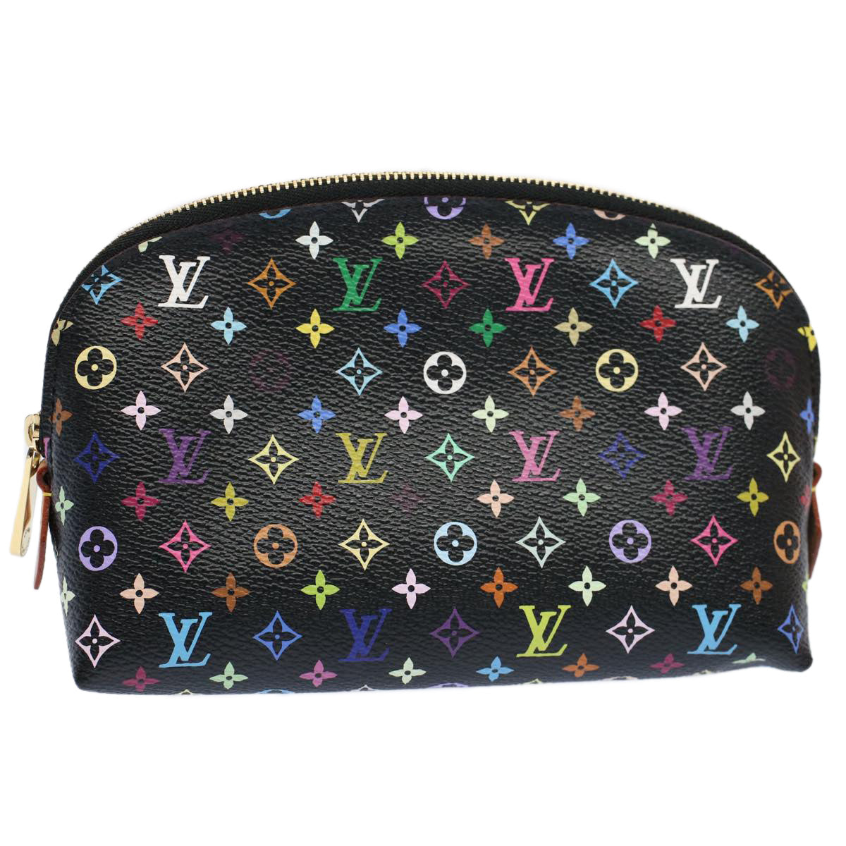 LOUIS VUITTON Monogram Multicolor Pochette Cosmetic Black M47355 LV Auth 55047A