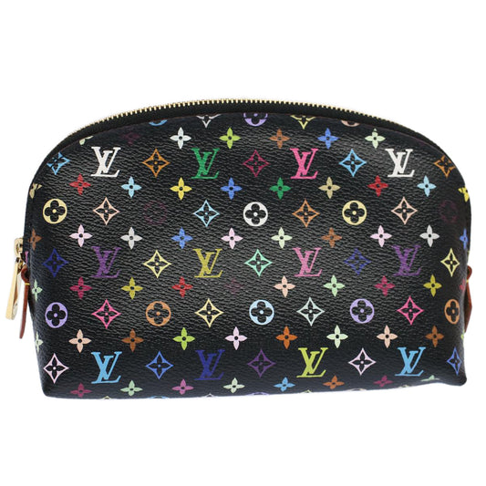 LOUIS VUITTON Monogram Multicolor Pochette Cosmetic Black M47355 LV Auth 55047A