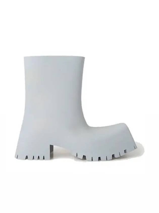 Luxury Balenciaga  Square Toe Rubber Rain Boots Grey