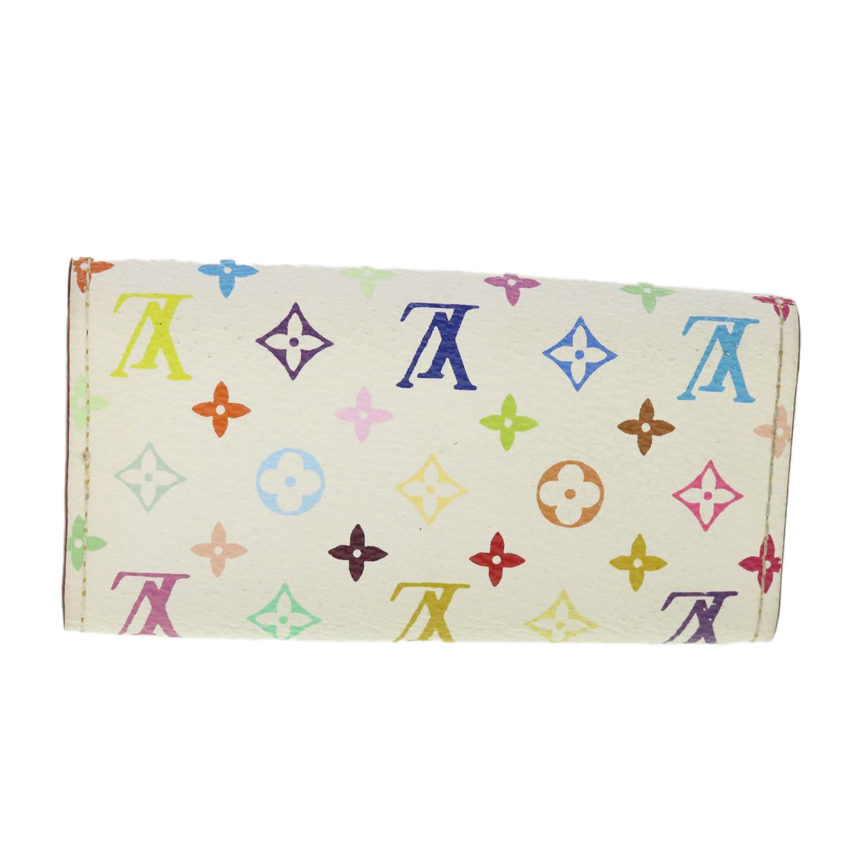 LOUIS VUITTON Monogram Multicolor Multi Cles 4 Keys Case White M60043 Auth 55115
