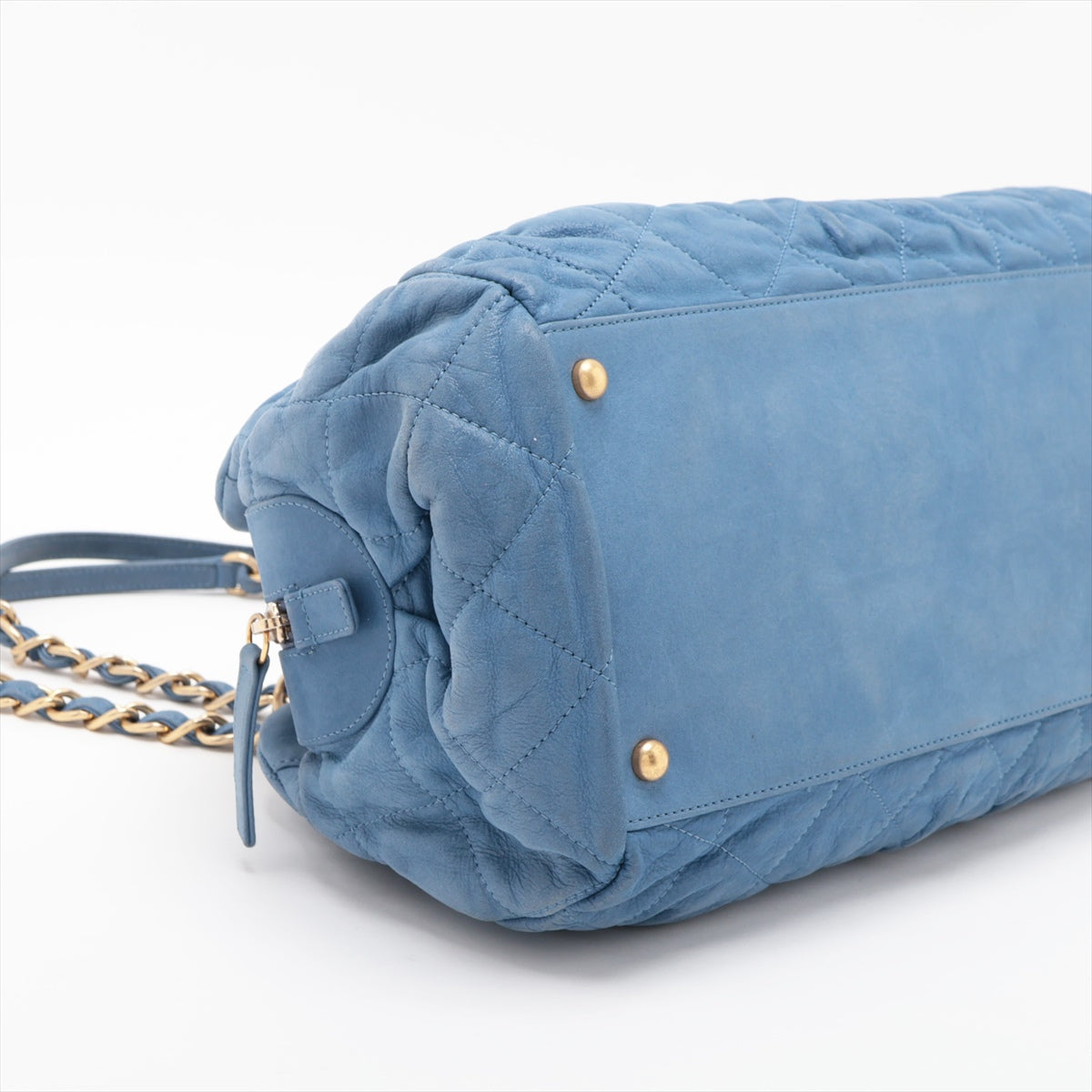 Chanel Matrasse  Leather Chain HandBag  Blue Gold  15th