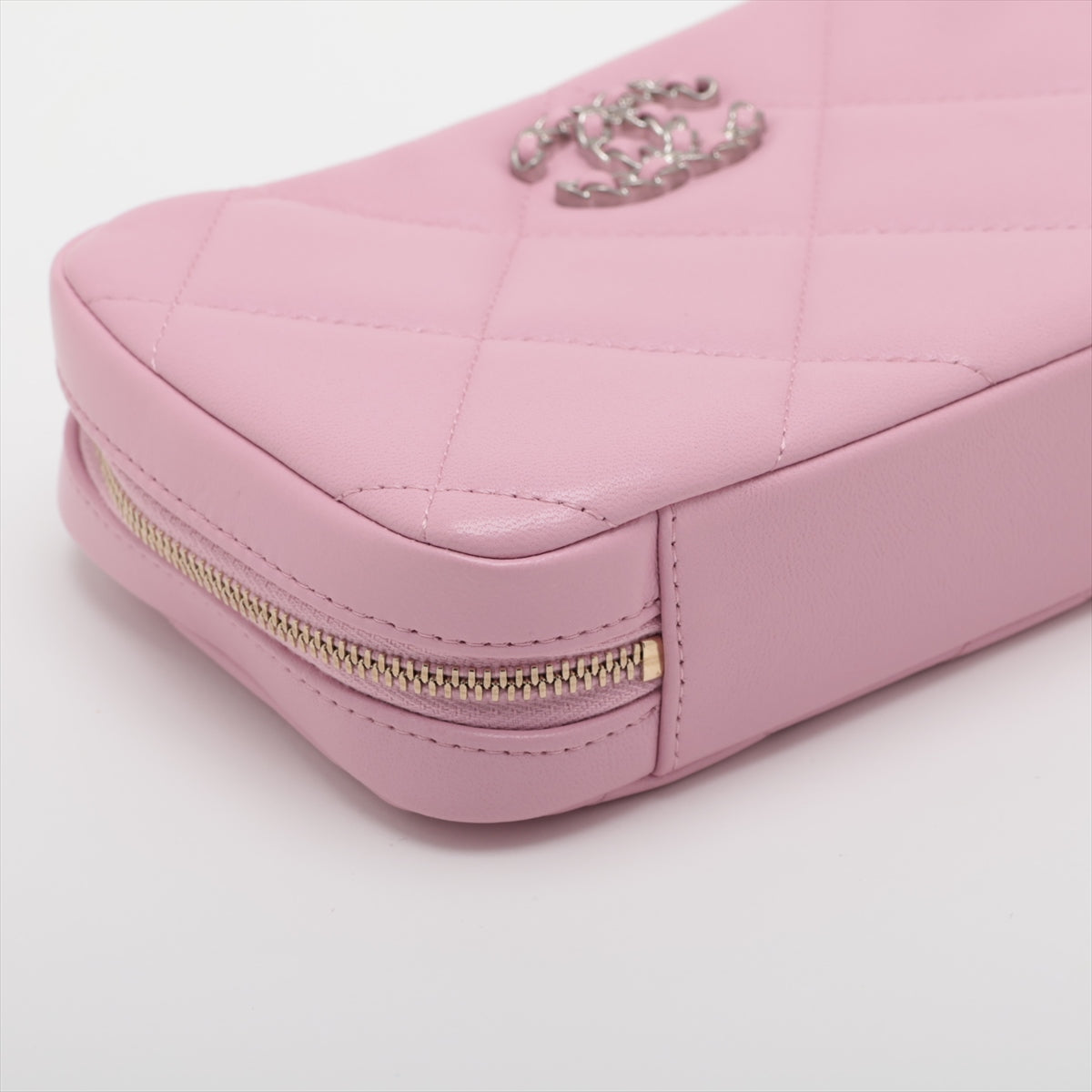 Chanel 19  Chain Shoulder Bag Pink G x Silver Gold AP2728