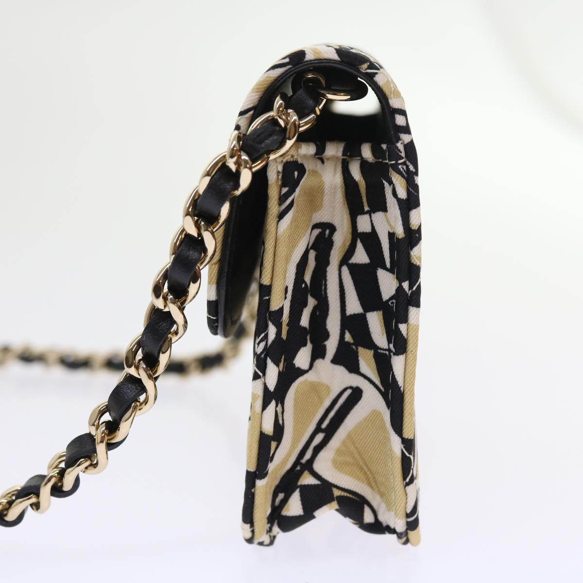 Top Quality Chanel Mini Matelasse Shoulder Bag Canvas Beige Black CC Auth 55538A