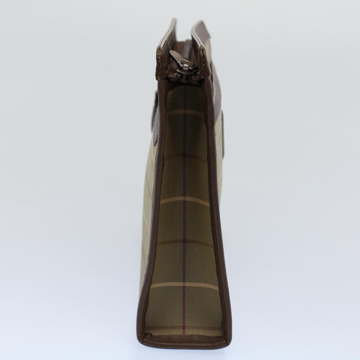 BURBERRYSs Nova Check Clutch Bag Nylon Canvas Green Auth 55670