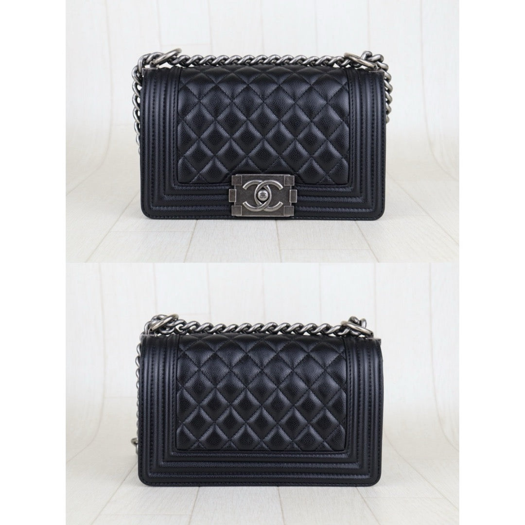 Excellent（Rank SA）｜CHANEL Caviar Skin  LeBoy Chain Shoulder Bag Small Black  Made In 2019-2020Year｜S25042308