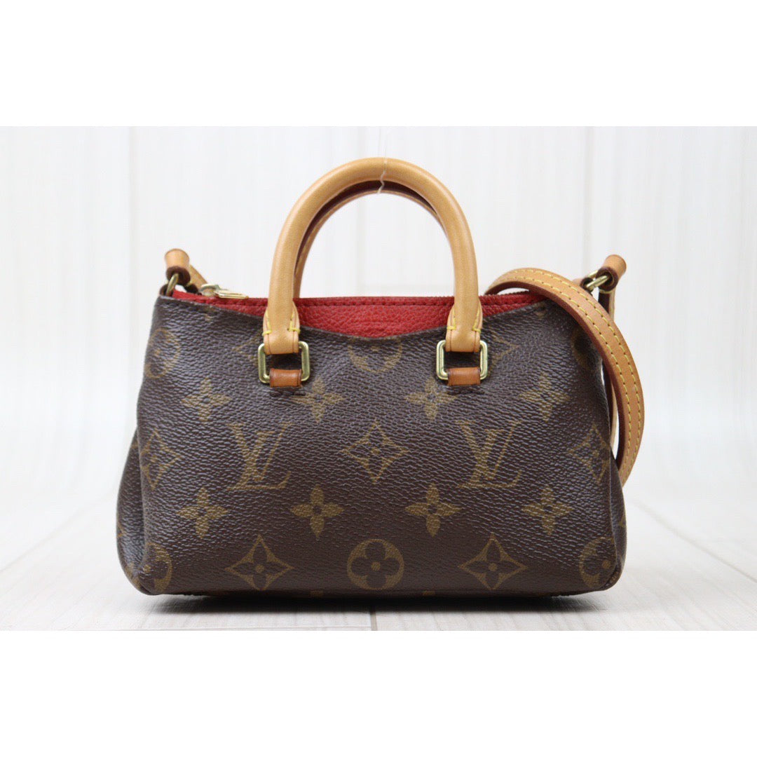 Rank AB ｜LV Monogram Pallas Nano Mini Handbag With Shoulder Bag｜S24052215