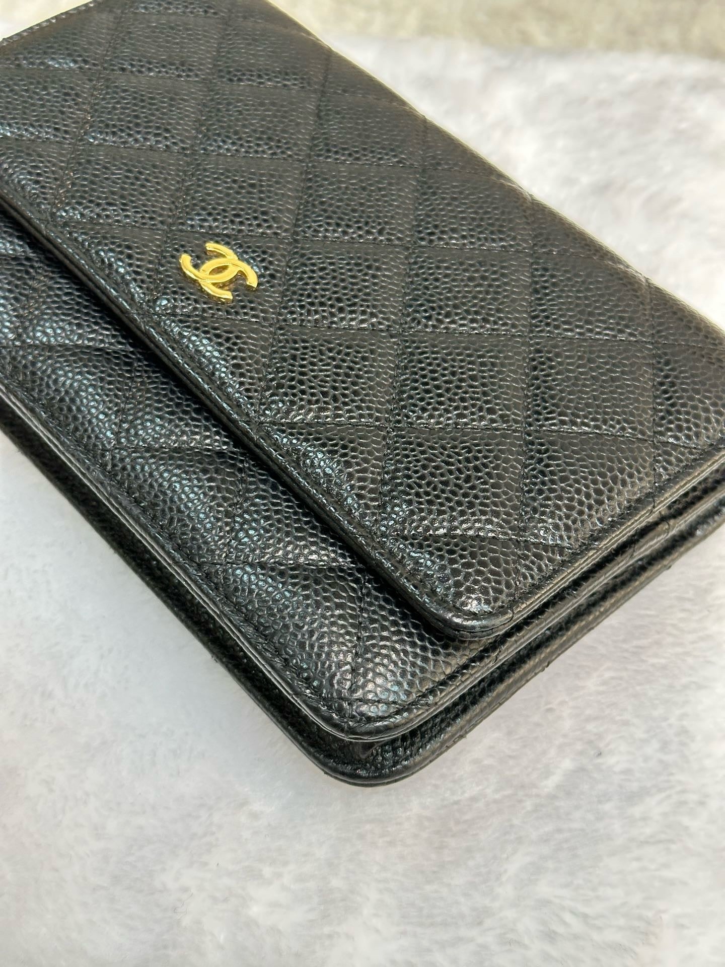 Chanel Classic Wallet on Chain Caviar Black GHW 28 Holo