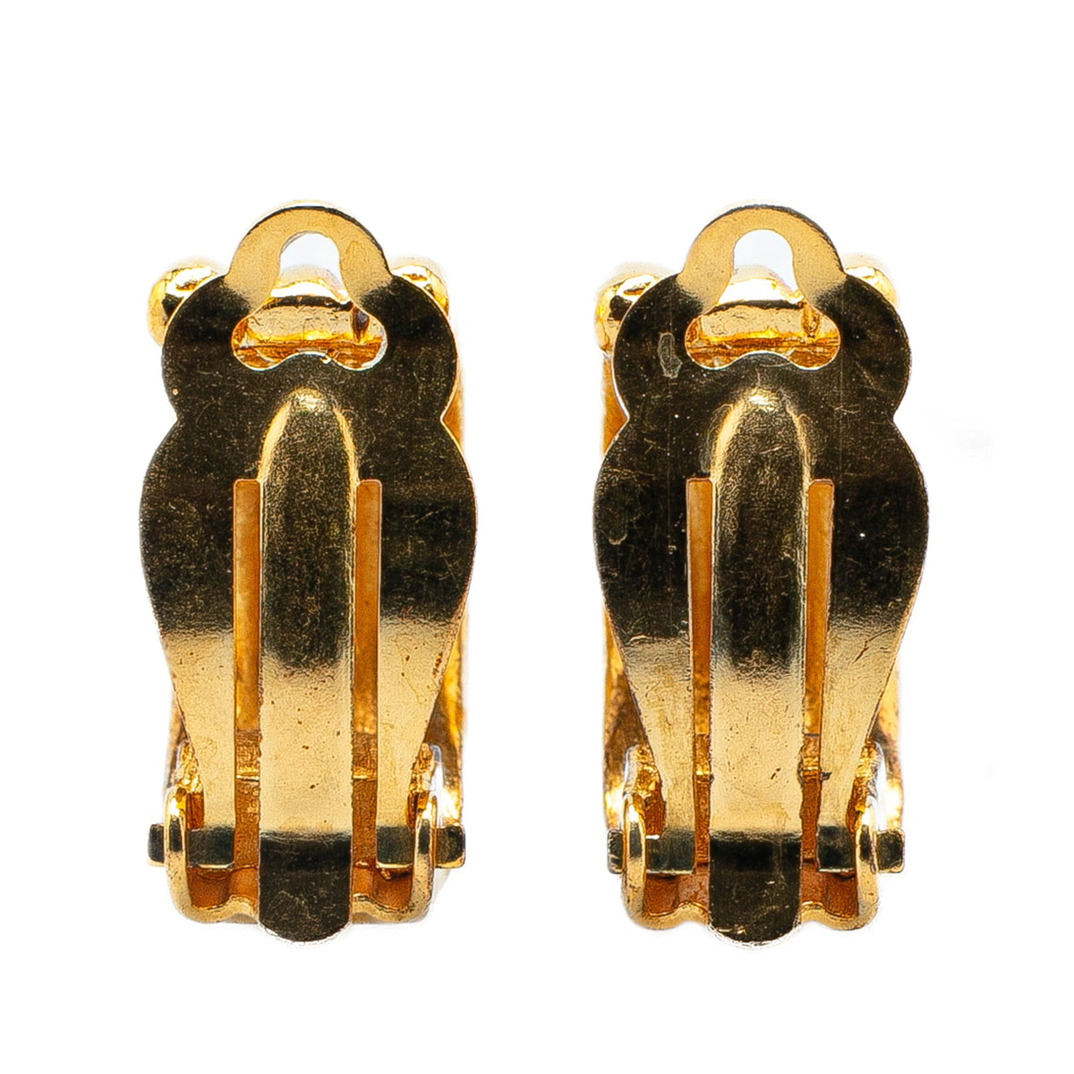 Gold Chanel Gold Plated CC Clip On Earrings