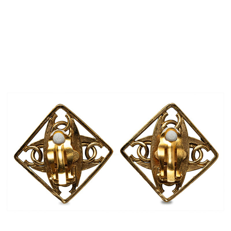 Chanel Vintage Coco  Pearl Earring Gold White   Chanel