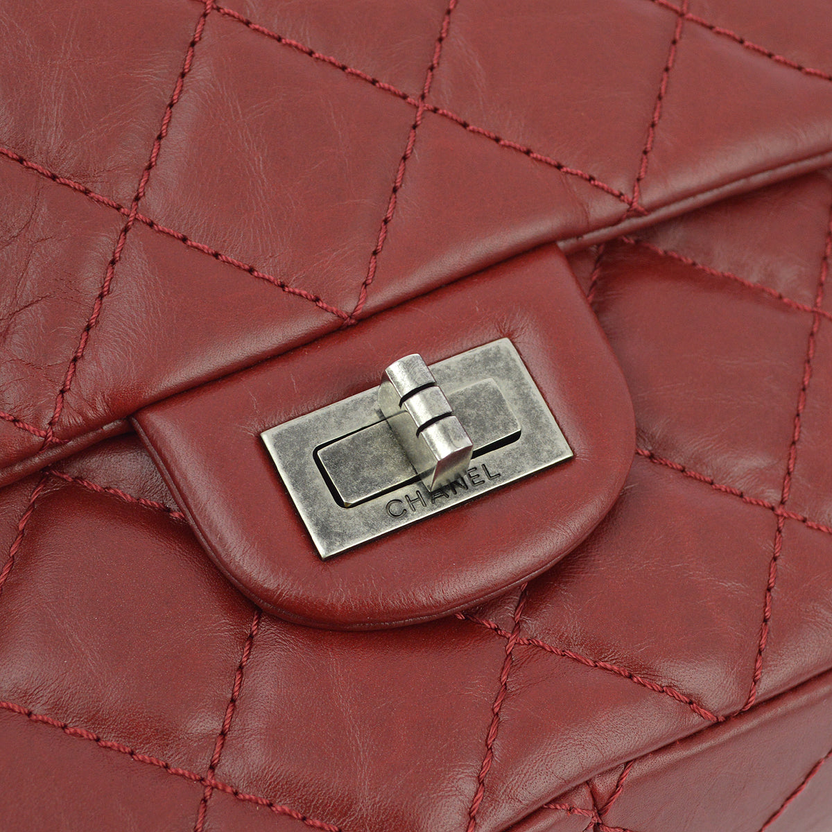 Chanel Red Calfskin 2.55 Classic Double Flap Shoulder Bag