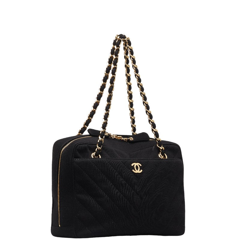 Chanel Coco Killing Chain Tote Bag Black Cotton  Chanel