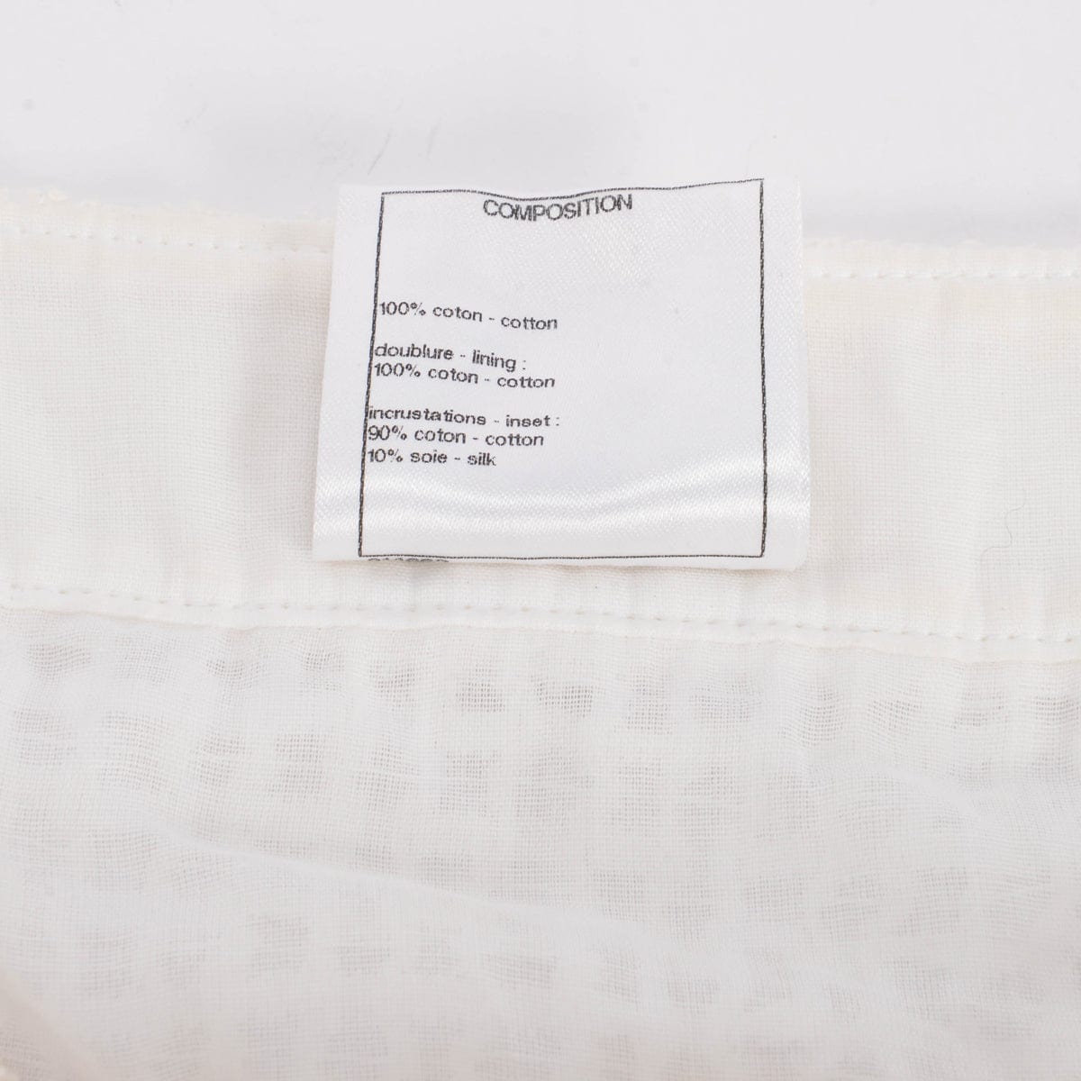 Chanel White Terry Cotton Floral Applique Dress FR 38