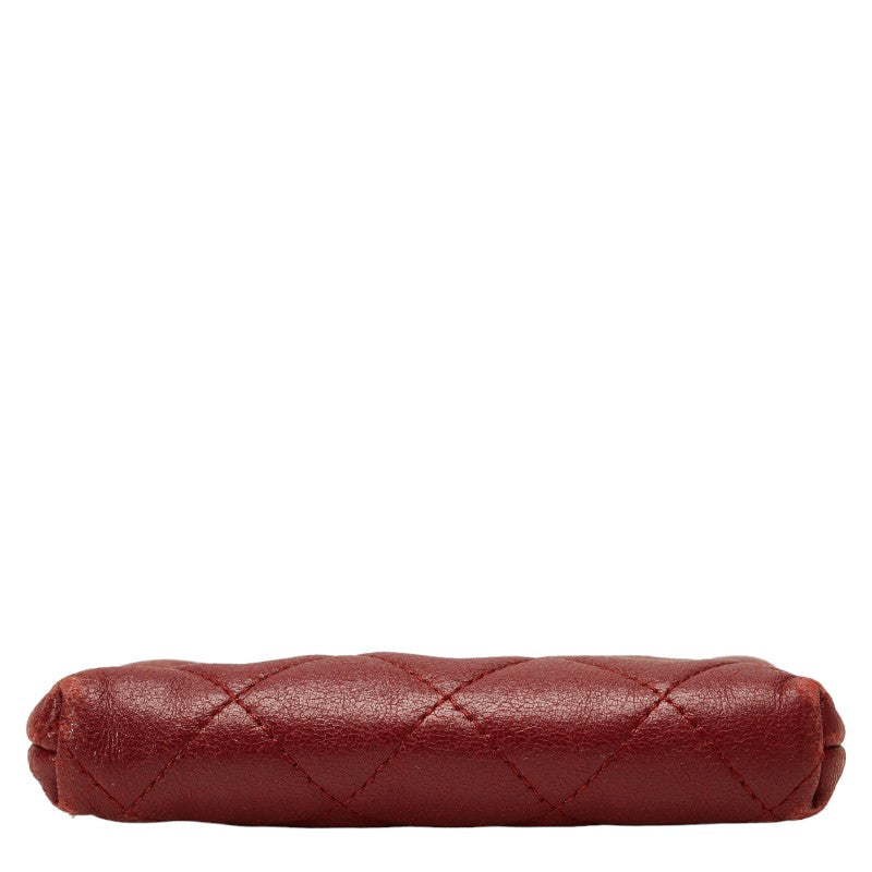 Chanel Matrases Cocomark Coin Cases Wine Red  Leather  CHANEL