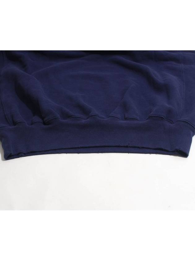 Luxury Balenciaga  WoMen's Free Embroidery Distressed Sweatshirt Navy