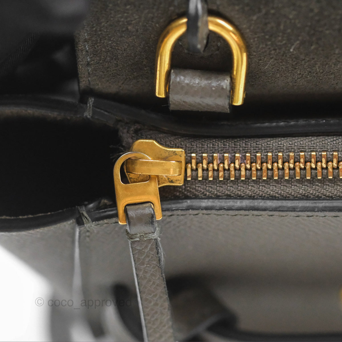 Celine Pico Belt Bag Grey Grained Calfskin Gold Hardware