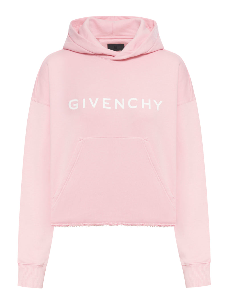 Givenchy Women Givenchy Archetype Short Hooded Sweatshirt In Brushed Fabric