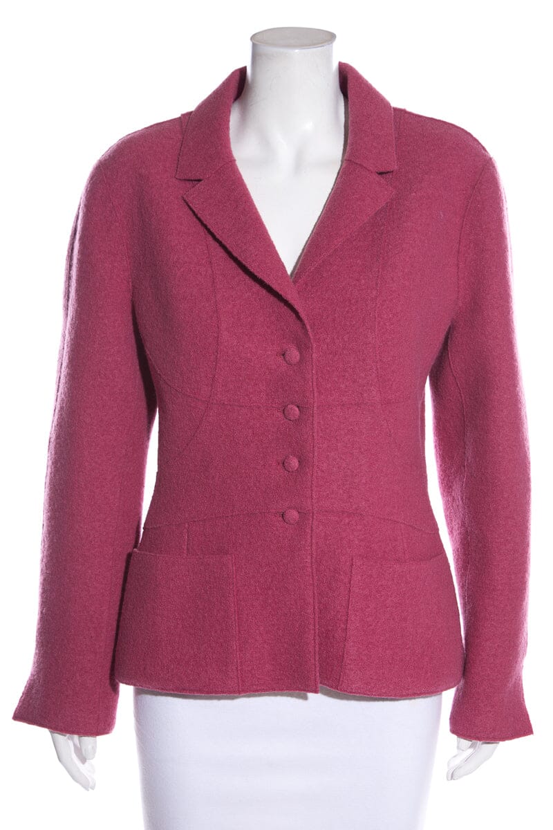 Chanel Pink 1999 A/W Boiled Wool Jacket SZ 40