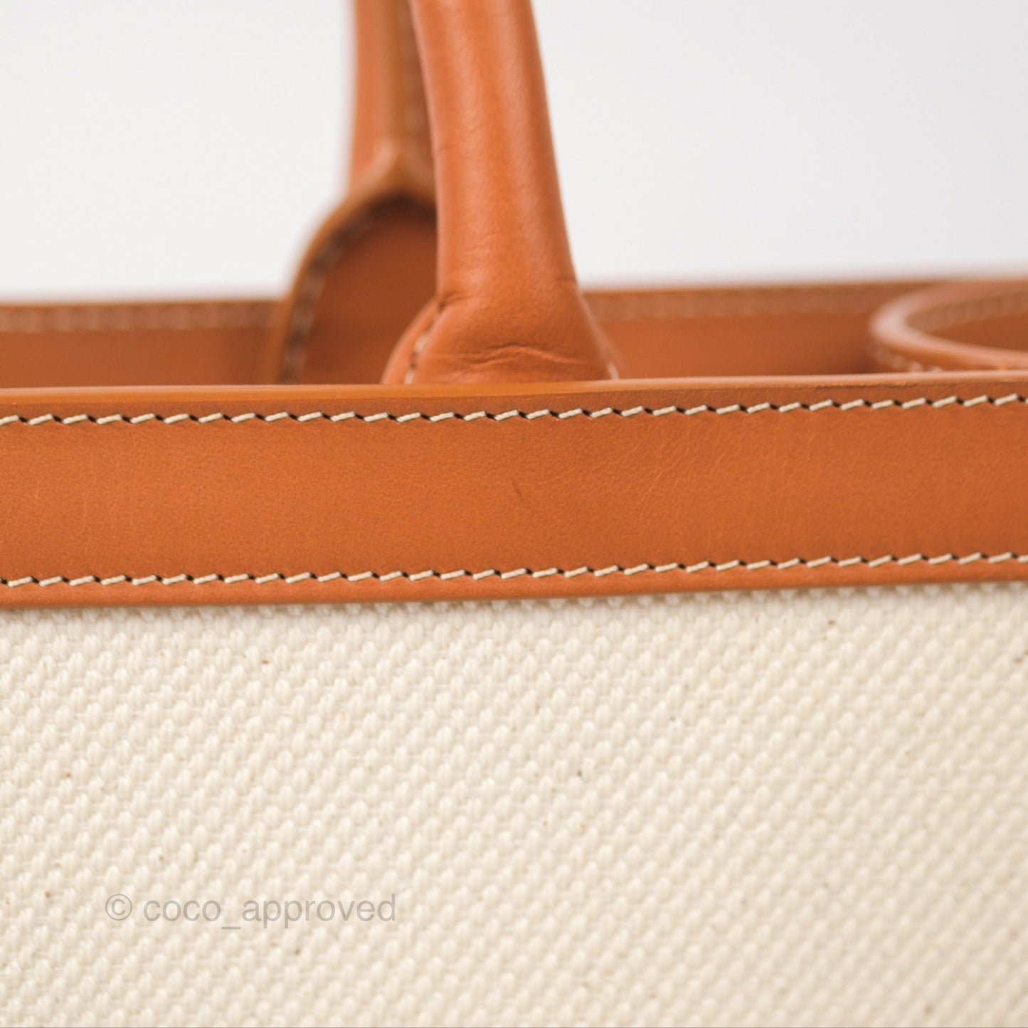 Celine Small Vertical Cabas Tote With Celine Print Natural/Tan