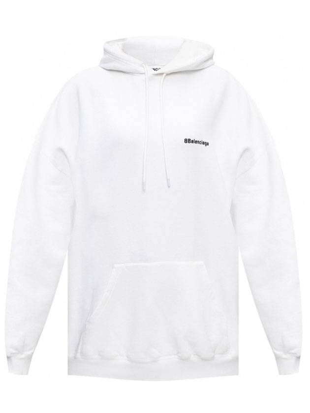Luxury Balenciaga  BB Logo Oversized Hoodie White