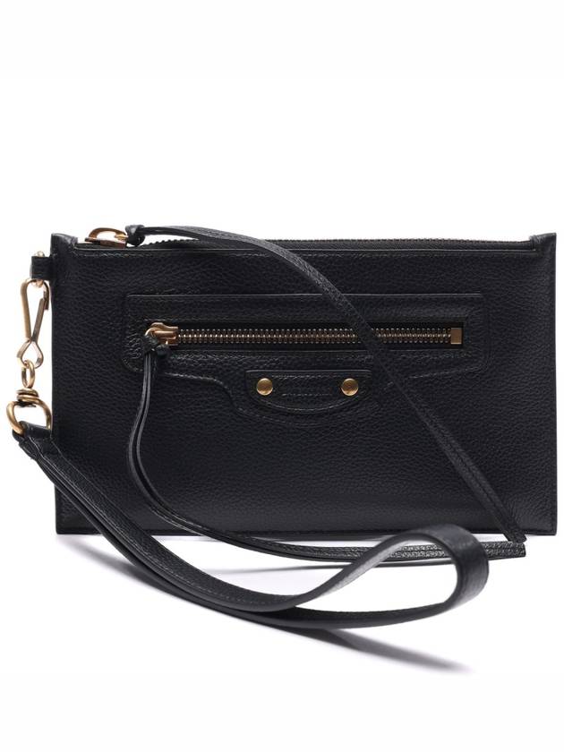 Luxury Balenciaga  Neo Classic Grained Calfskin Clutch Bag Black