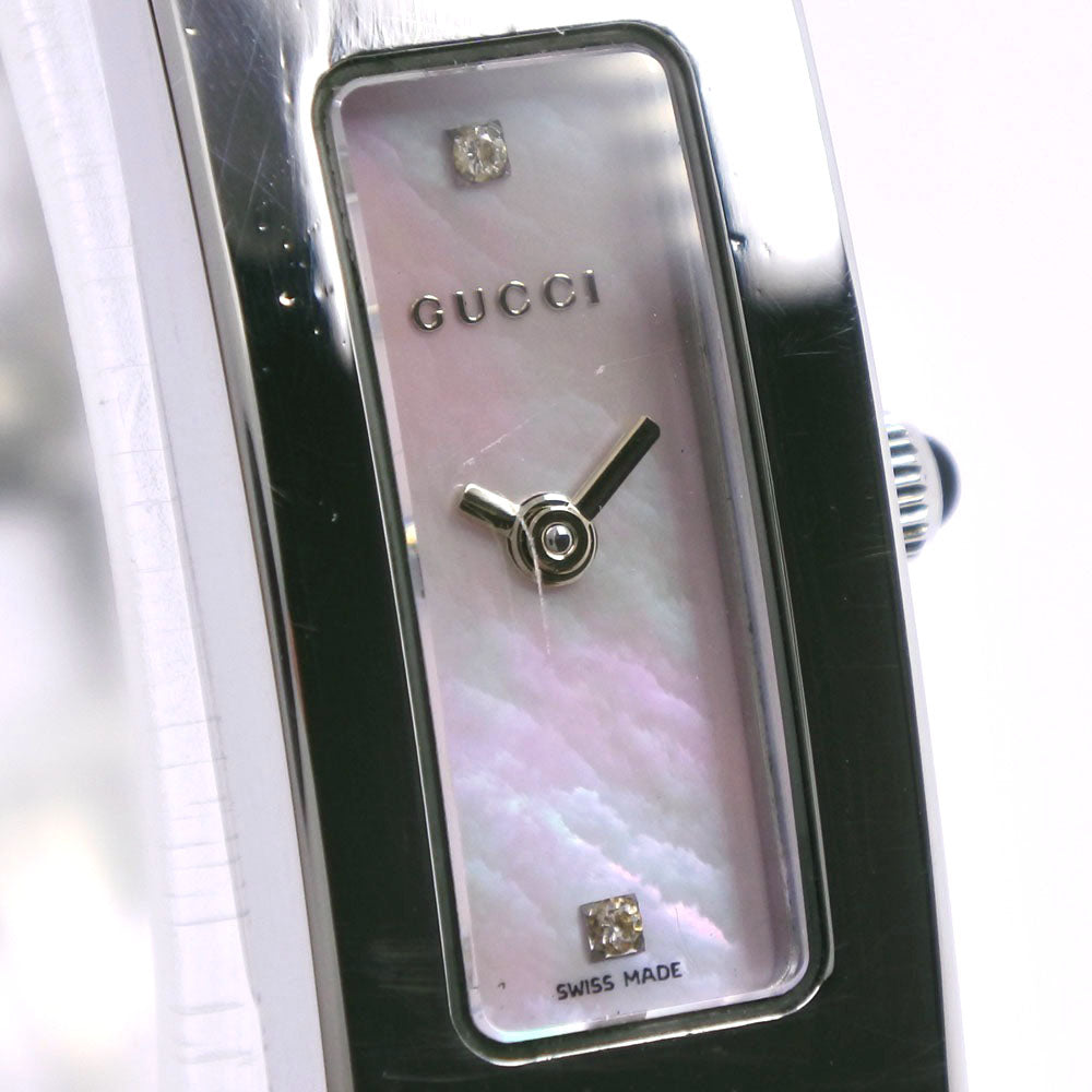 GUCCI Watches Quartz 3900L Stainless Steel Silver 2P diamond Pink shell dial Women Used