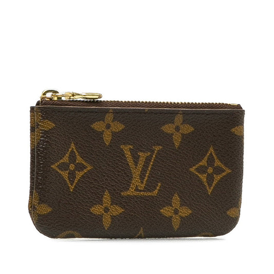 Louis Vuitton Monogram Pocket Crane Coin Case Keycase M62650 Brown PVC Leather Lady Louis Vuitton