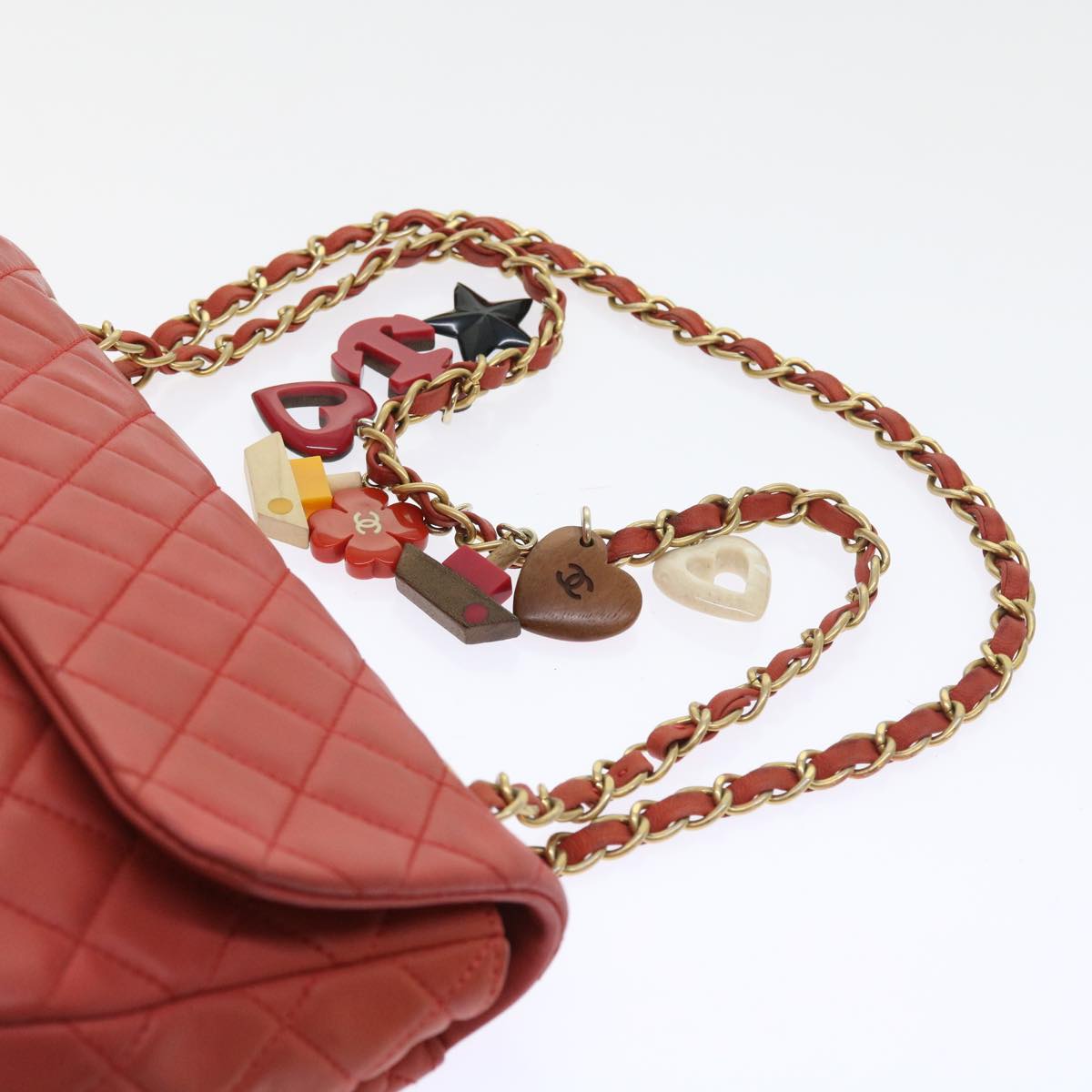 Top Quality Chanel Matelasse Chain Shoulder Bag Lamb Skin Valentine Only Pink CC Auth 57072A