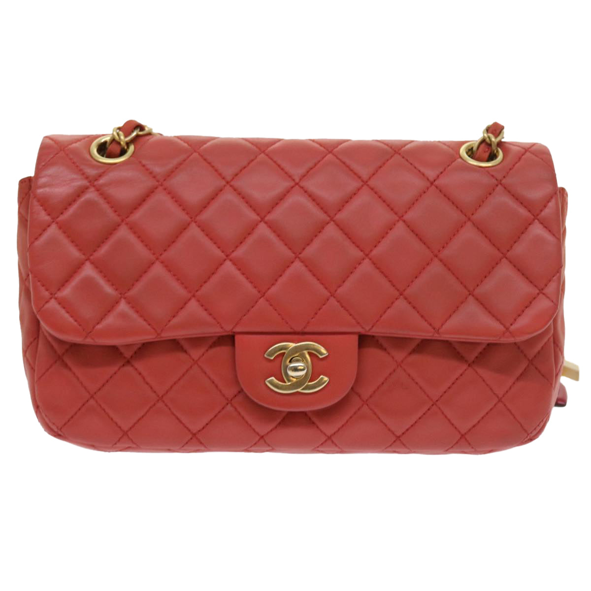 Top Quality Chanel Matelasse Chain Shoulder Bag Lamb Skin Valentine Only Pink CC Auth 57072A