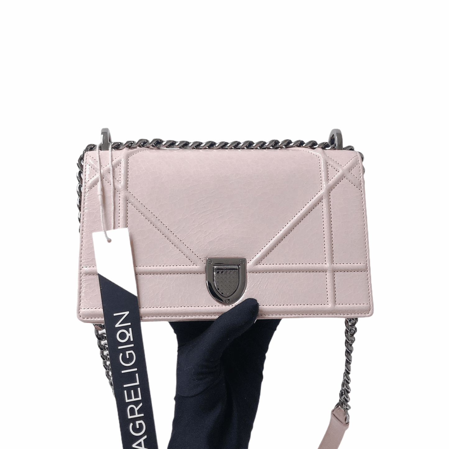 Small Diorama Pink Crackled Patent