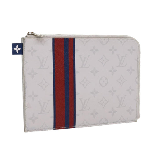 LOUIS VUITTON Monogram White Pochette Jules PM Clutch Bag M61745 LV Auth 57140