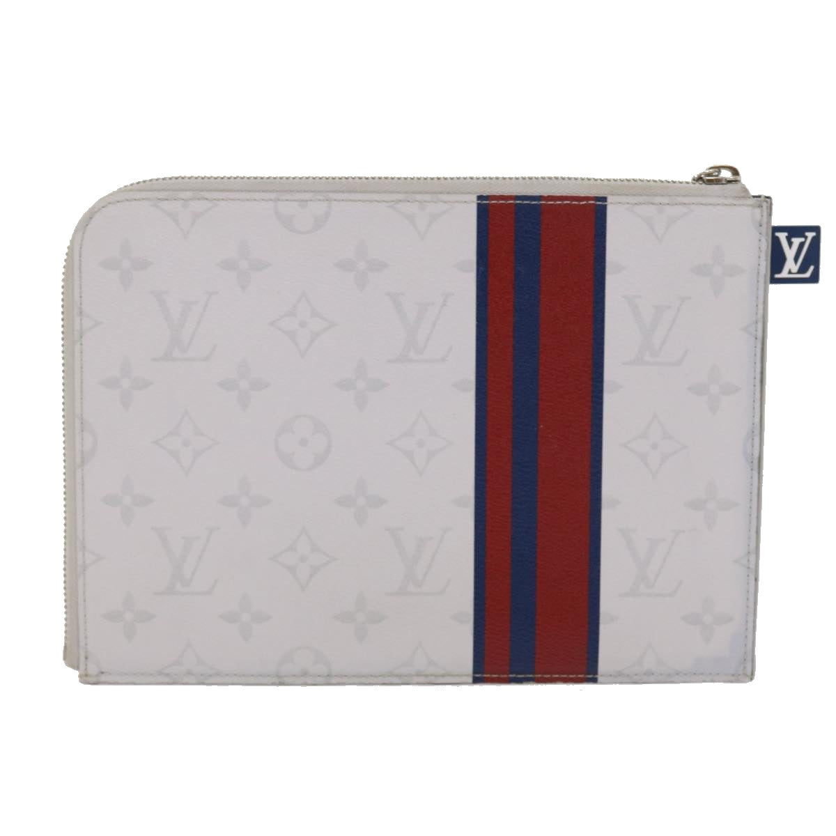 LOUIS VUITTON Monogram White Pochette Jules PM Clutch Bag M61745 LV Auth 57140