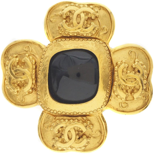 CHANEL Brooch Plated Gold gold vintage COCO Mark Women Used