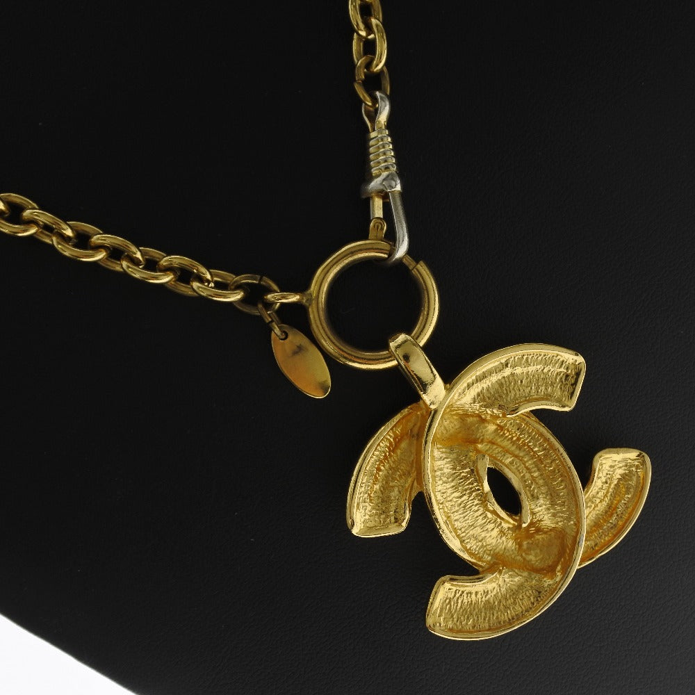 CHANEL Necklace Plated Gold gold Matrasse COCO Mark Women Used