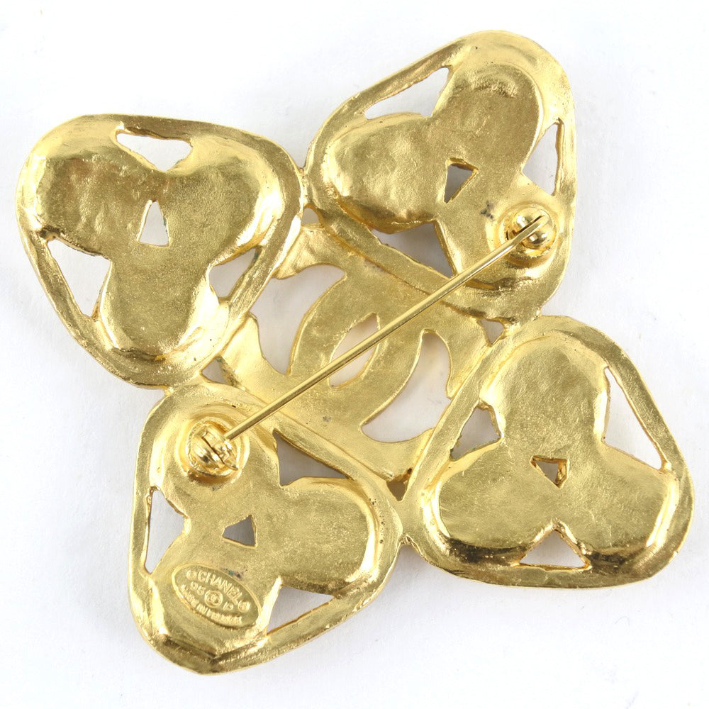 CHANEL Brooch Plated Gold gold COCO Mark Women Used