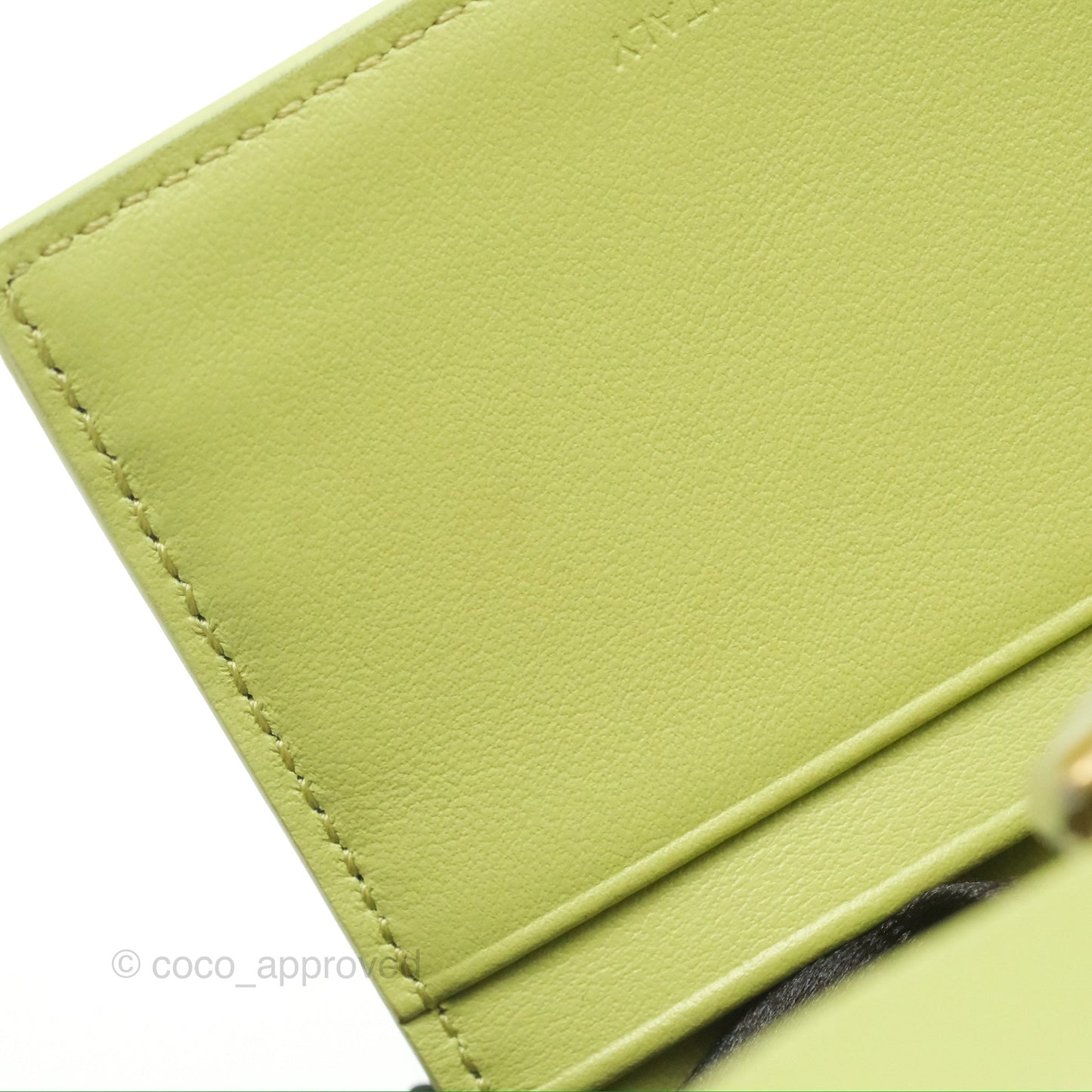 Celine Small Triomphe Flap Wallet Avocado Green Shiny Calfskin