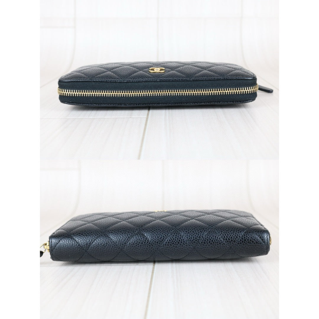Very Good ( Rank A)｜CHANEL Caviar Skin Black Long Wallet Made In 2015 - 2016 Year｜X25040303
