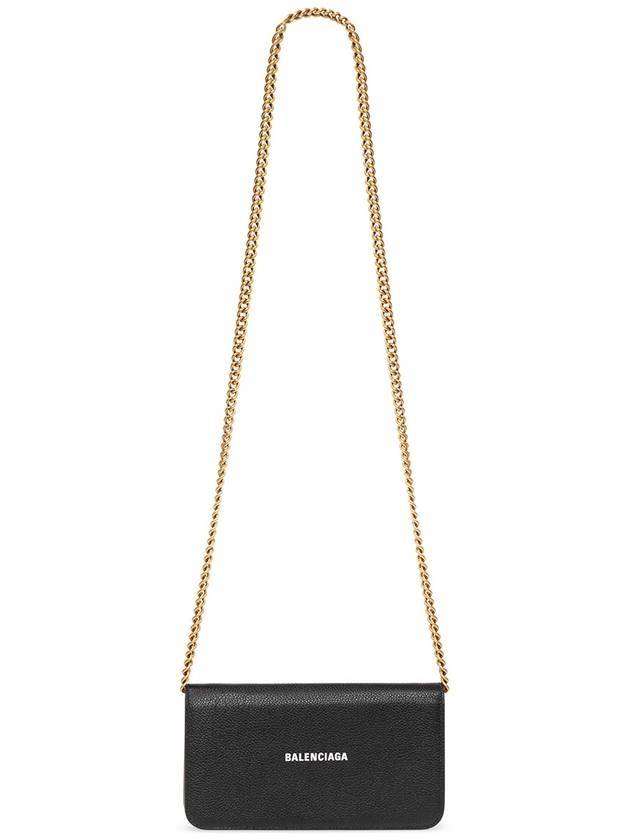 Luxury Balenciaga  Cash Chain Wallet Mini Calfskin Cross Bag Black