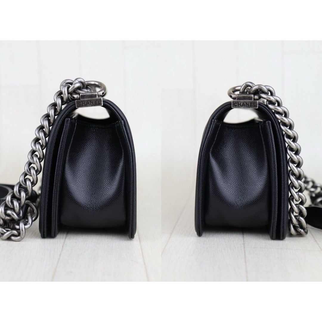 Excellent（Rank SA）｜CHANEL Caviar Skin  LeBoy Chain Shoulder Bag Small Black  Made In 2019-2020Year｜S25042308