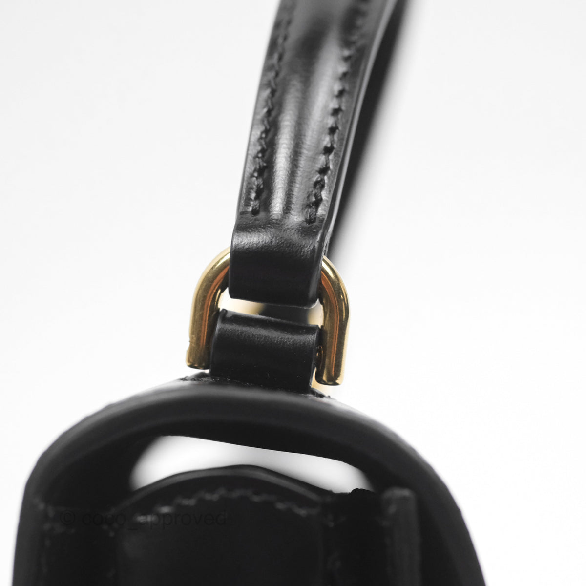 Celine Mini Besace Clea in Shiny Calfskin Black