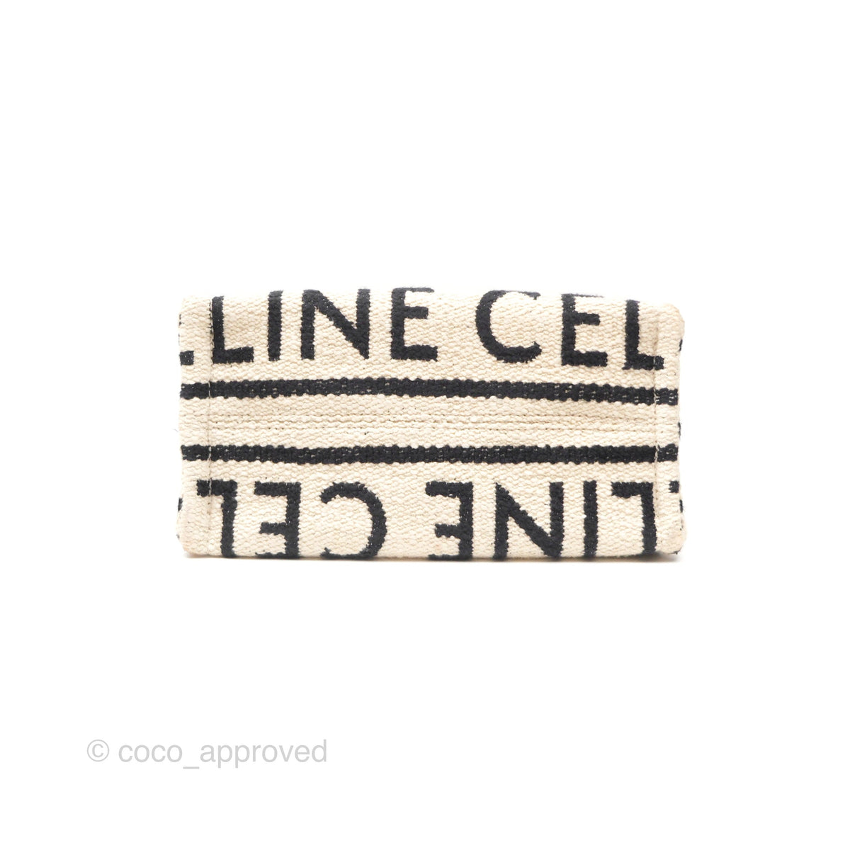 Celine Small Cabas Thais Textile with Celine All-Over White