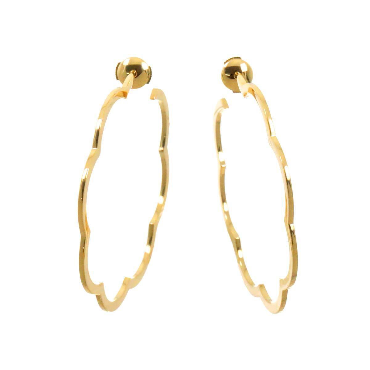 CHANEL Camelia Earrings Pierced 18K Yellow Gold 750 90244908