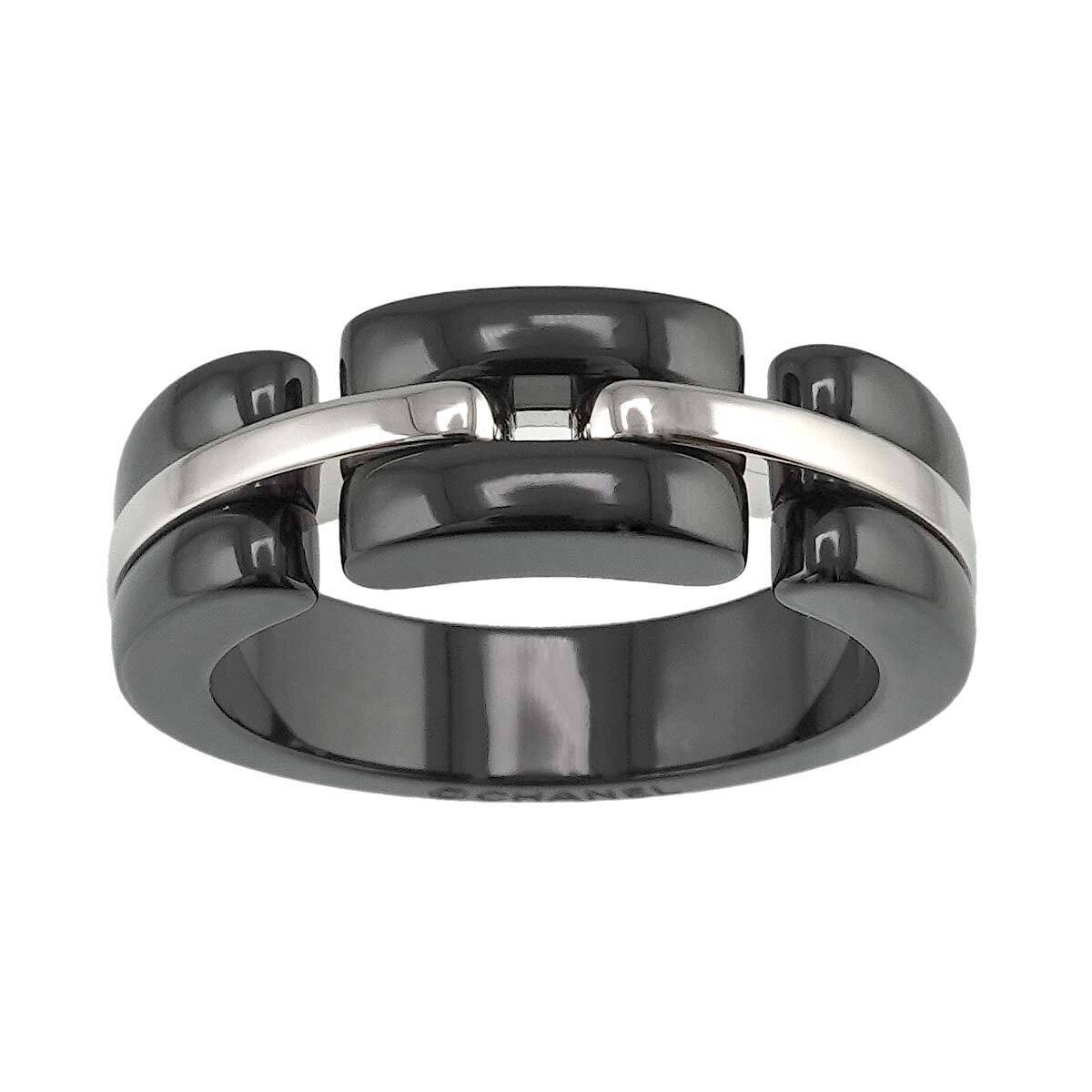 CHANEL ULTRA Ring Black Ceramic 18K WG 750 Size54 6.25-6.5(US) 90250380