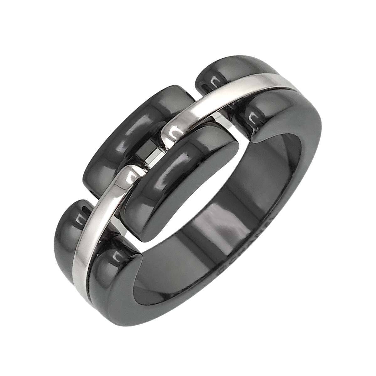 CHANEL ULTRA Ring Black Ceramic 18K WG 750 Size54 6.25-6.5(US) 90250380
