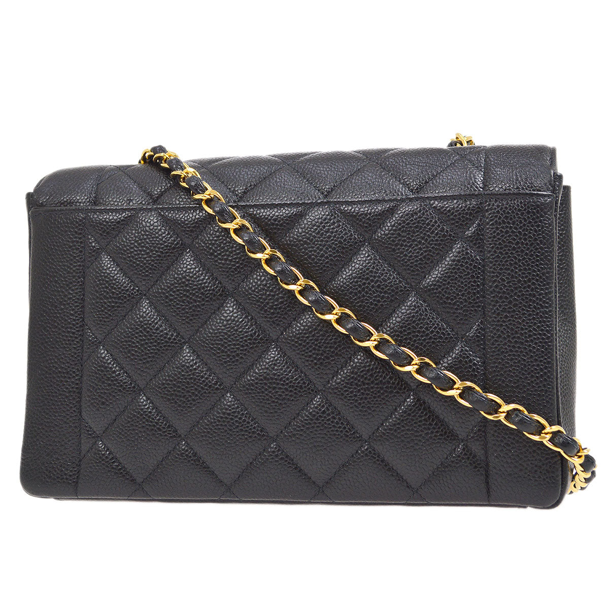 CHANEL 1997-1999 Tall Diana Flap Medium Black Caviar